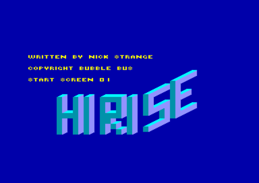 Hi Rise title screen for Amstrad CPC
